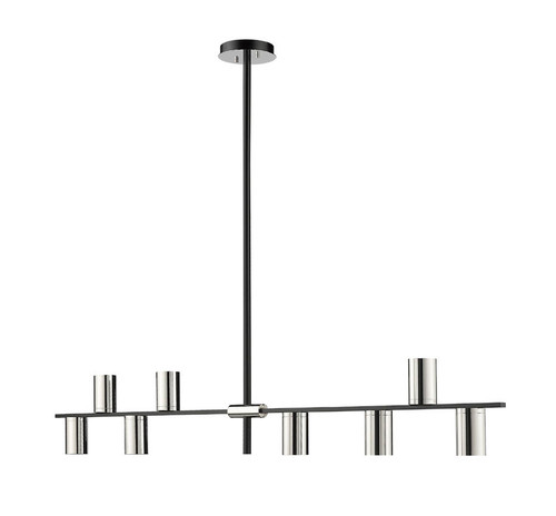 Z-lite 814-8L-MB-PN Mate Black + Polished Nickel Calumet Chandelier