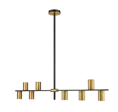 Z-lite 814-8L-MB-OBR Matte Black + Olde Brass Calumet Chandelier