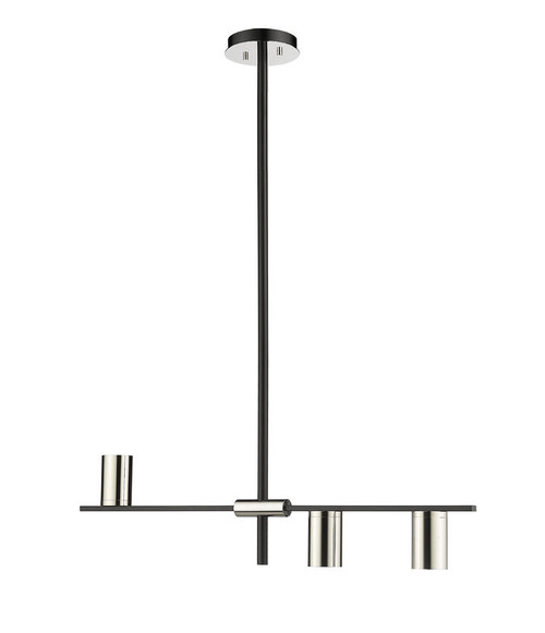 Z-lite 814-3L-MB-PN Mate Black + Polished Nickel Calumet Chandelier