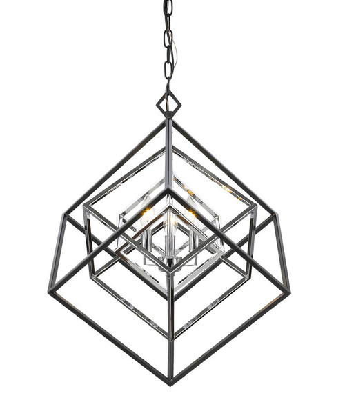 Z-lite 457-3CH-MB Chrome + Matte Black Euclid Chandelier