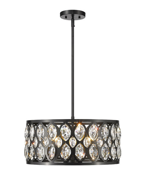 Z-lite 6010-20MB Matte Black Dealey Chandelier