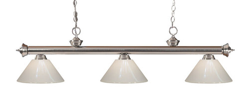 Z-lite 100703BN-PWH Brushed Nickel Riviera Billiard