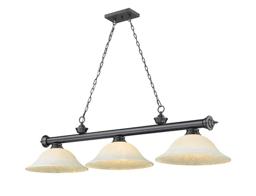 Z-lite 2306-3BP-WM16 Bronze Plate Cordon Billiard