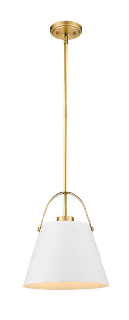 Z-lite 726P-MW+HBR Matte White + Heritage Brass Z-Studio Pendant