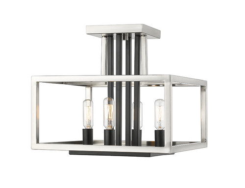 Z-lite 456SF-BN-BK Brushed Nickel + Black Quadra Semi Flush Mount
