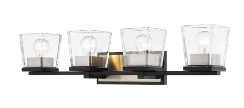 Z-lite 475-4V-MB-BN Matte Black + Brushed Nickel Bleeker Street Vanity