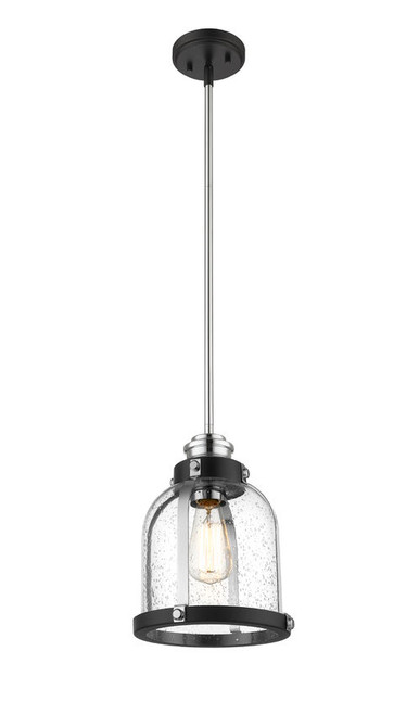 Z-lite 337MP-MB+CH Matte Black + Chrome Burren Mini Pendant