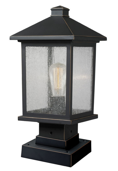 Z-lite 531PHMS-SQPM-ORB Oil Rubbed Bronze Portland Outdoor Pier Mounted Fixture