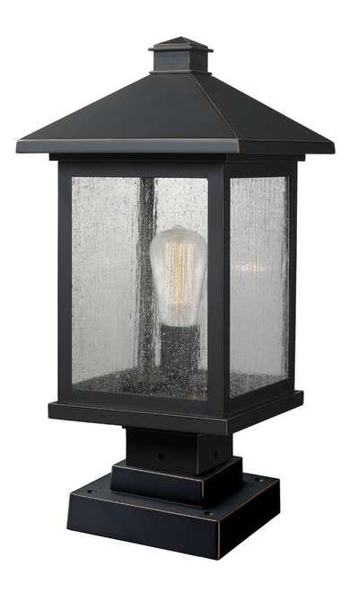 Z-lite 531PHBS-SQPM-ORB Oil Rubbed Bronze Portland Outdoor Pier Mounted Fixture