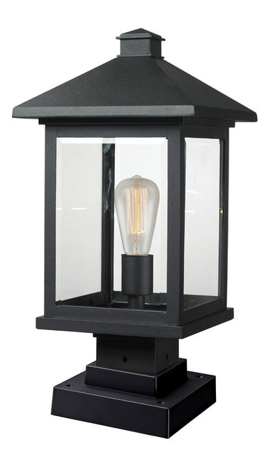 Z-lite 531PHBS-SQPM-BK Black Portland Outdoor Pier Mounted Fixture