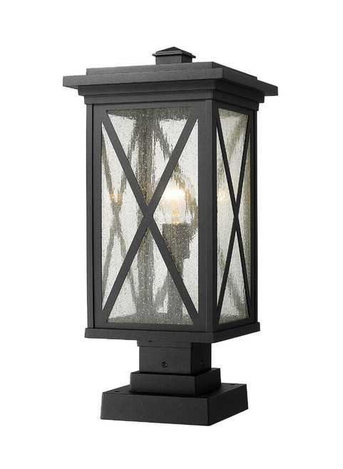 Z-lite 583PHBS-SQPM-BK Black Brookside Outdoor Pier Mounted Fixture