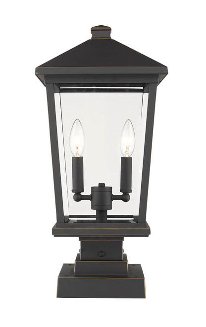 Z-lite 568PHBS-SQPM-ORB Oil Rubbed Bronze Beacon Outdoor Pier Mounted Fixture