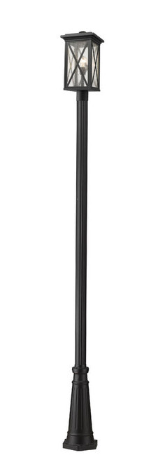 Z-lite 583PHBR-519P-BK Black Brookside Outdoor Post Mounted Fixture