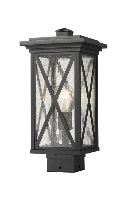 Z-lite 583PHMS-BK Black Brookside Outdoor Post Mount Fixture