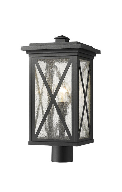 Z-lite 583PHBR-BK Black Brookside Outdoor Post Mount Fixture