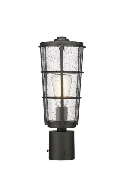 Z-lite 591PHM-BK Black Helix Outdoor Post Mount Fixture