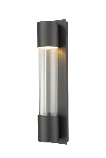 Z-lite 575M-BK-LED Black Striate Outdoor Wall Sconce