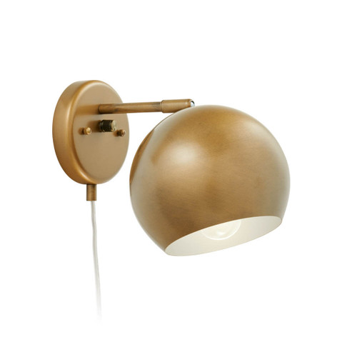 Kichler Lighting 37545 Lemmy 7.5 Inch 1 Light Plug-In Wall Sconce Natural Brass