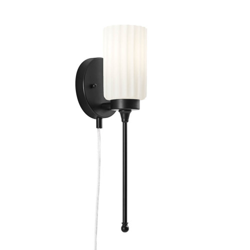 Kichler Lighting 37533 Thelma 16 Inch 1 Light Plug-In Wall Sconce Matte Black