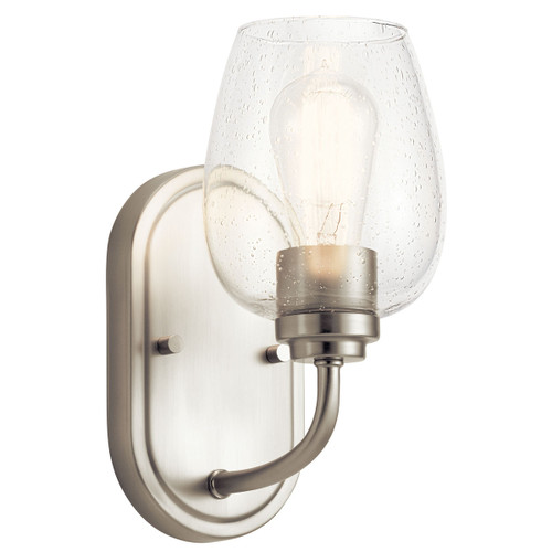 Kichler Lighting 44381NICS Valserrano 10" 1 Light Wall Sconce with Clear Seeded Glass Brushed Nickel