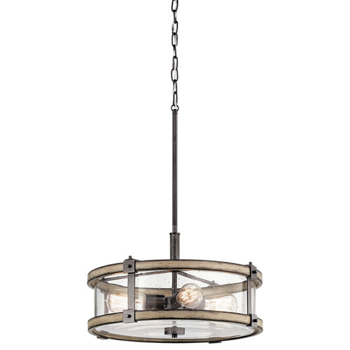 Kichler Lighting 34809 Barrington 4 Light Drum Pendant Anvil Iron