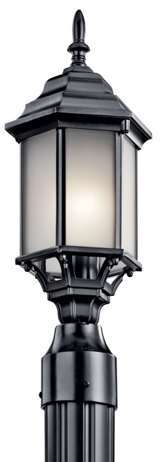 Kichler Lighting 49256BKS Chesapeake 1 Light Post Light Satin Etched Black