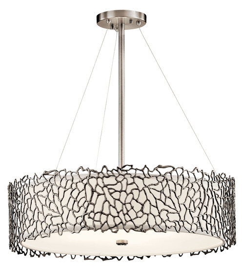 Kichler Lighting 43347CLP Silver Coral 4 Light Chandelier / Pendant Classic Pewter