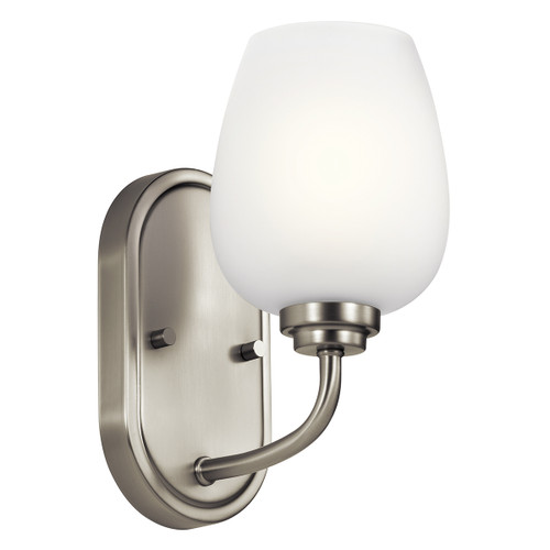 Kichler Lighting 44381NI Valserrano 10" 1 Light Wall Sconce with Satin Etched Glass Brushed Nickel