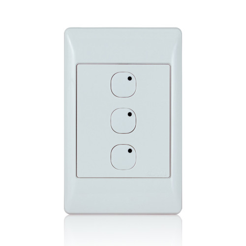 Leviton 113A00-5 Omni-Bus 3-Button, Hardwired, White