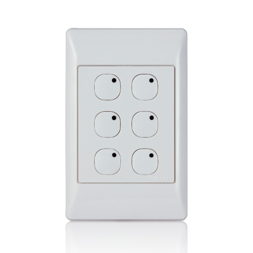 Leviton 113A00-8 Omni-Bus 6-Button, Hardwired, White