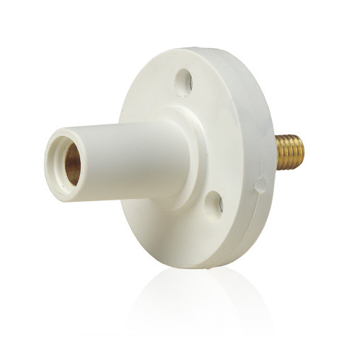 Leviton 15R22-UW Female Panel Mount Receptacle, #8 - #2 AWG, 0.5" Threaded Stud Termination