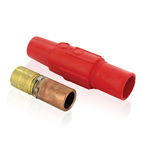 Leviton 23L26-R Taper Nose In-Line Latching Female Connector, 23 Series Single Pole Cam-Type Contact & Insulator, Crimped, 500-750MCM, 690 Amp Max - RED