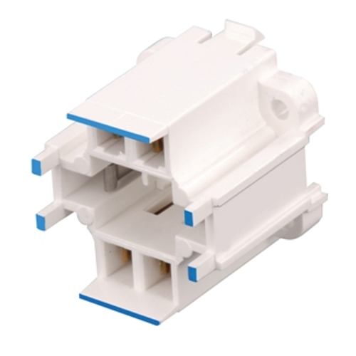 Leviton 26725-405 GX24Q-5 Base, 75W-600V, Vertical snap-in CFL for 16ga panel, for 57W lamps, Body marked with blue ink