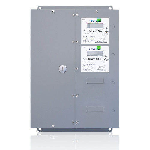 Leviton 2M202-CFG Submeter, Indoor, 120/208V, 3 Phase 4 Wire, 2 Three Element Meters, Electric Meter, MMU