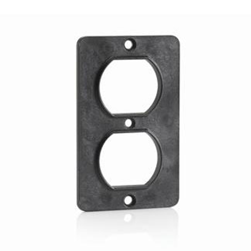 Leviton 3051-E Coverplate, Standard, Single-Gang, Thermoplastic, Duplex Receptacle - BLACK