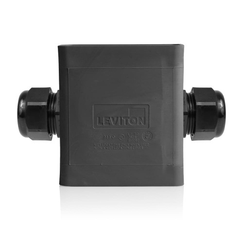 Leviton 3099F-2E Single-Gang Portable Outlet Box, Extra Deep, Feed-Thru Style