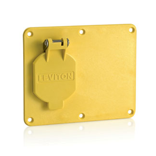 Leviton 3261W-Y 1 - 1.56" dia Single Receptacle with Weather-Resistant Flip Lid, 1 - Blank Coverplate Ð YELLOW