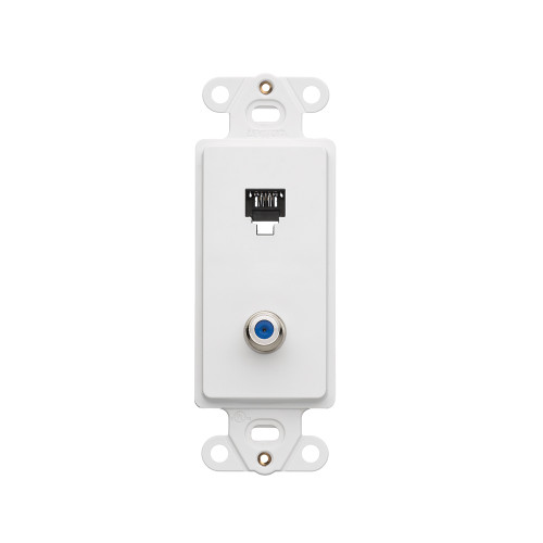 Leviton 40659-W Decora Insert, 6P4C + F connector, Screw Terminals, White