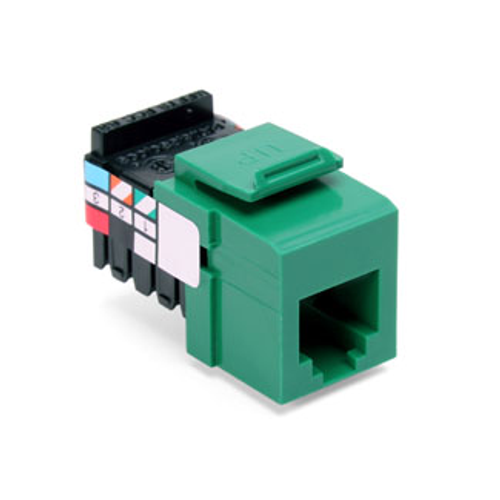 Leviton 41106-RV6 Voice Grade QuickPort Jack, 6P6C, Green