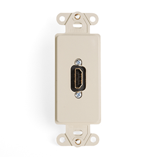 Leviton 41647-I Decora Insert with HDMI Feedthrough QuickPort Connector, Single Gang, Ivory