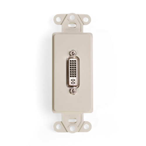 Leviton 41648-I DISCONTINUED - Decora Insert with DVI-I Feedthrough QuickPort Connector, Single Gang, Ivory