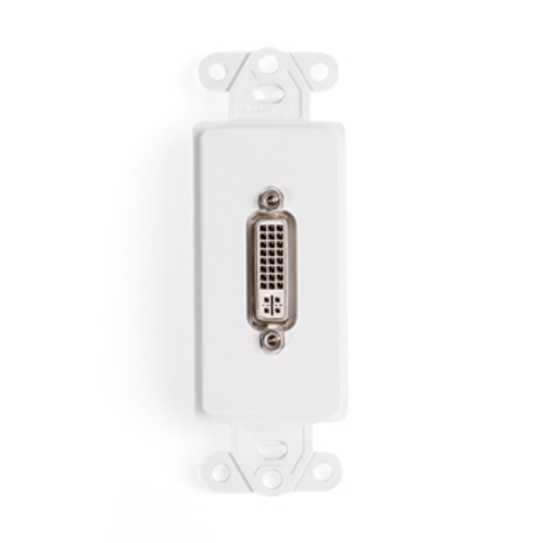 Leviton 41648-W DISCONTINUED - Decora Insert with DVI-I Feedthrough QuickPort Connector, Single Gang, White