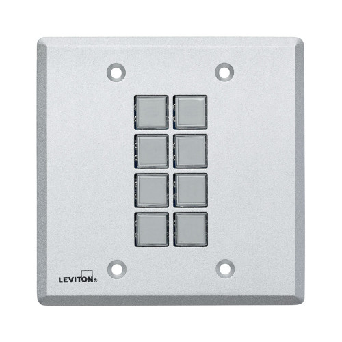 Leviton 41920-C8F 8-Button Field Configurable Control Panel Wallplate