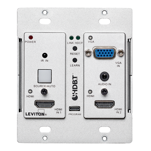 Leviton 41920-HRC Autoswitching HDBaseT Extender Wallplate