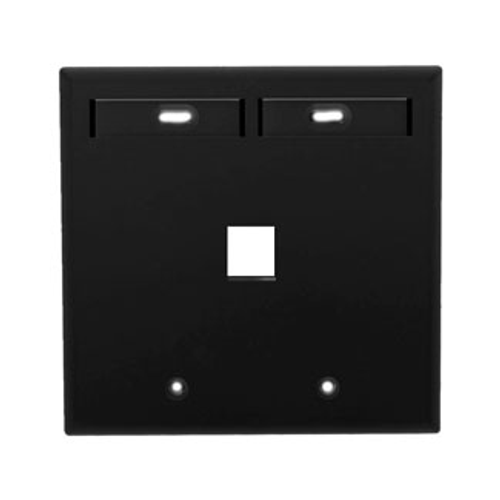 Leviton 42080-1EP Dual-Gang QuickPort Wallplate with ID Windows, 1-Port, Black