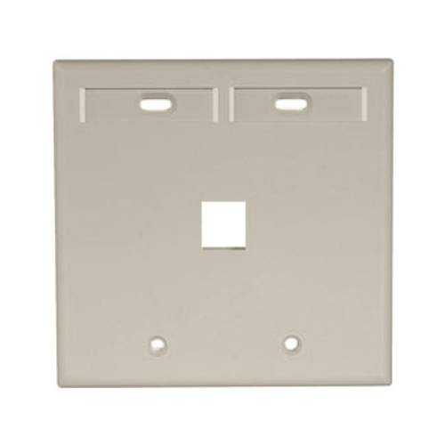 Leviton 42080-1IP Dual-Gang QuickPort Wallplate with ID Windows, 1-Port, Ivory