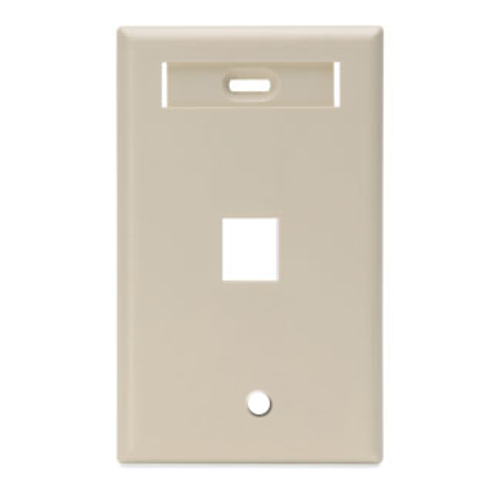 Leviton 42080-1IS Single-Gang QuickPort Wallplate with ID Window, 1-Port, Ivory