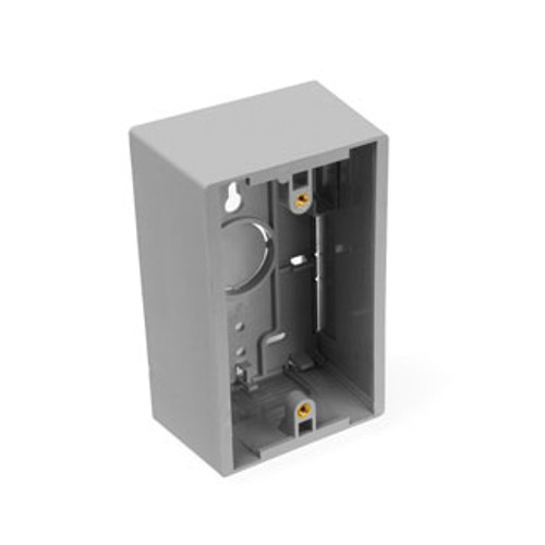 Leviton 42777-1GA Surface-Mount Back Box, Single Gang, 1.89" Box Depth, Gray