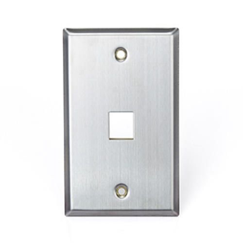 Leviton 43080-1S1 Stainless Steel QuickPort Wallplate, Single Gang, 1-Port