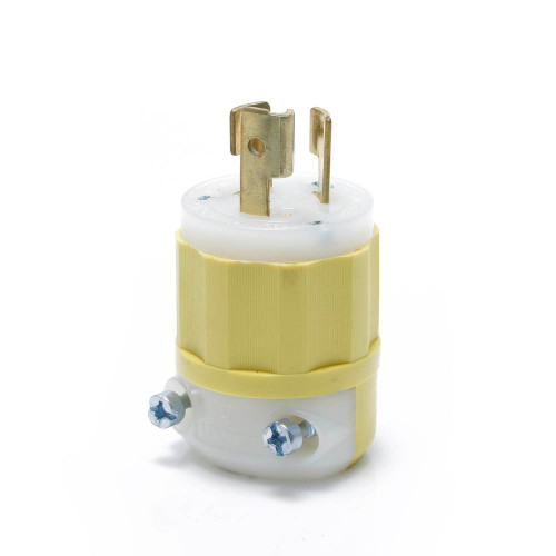 Leviton 4770-CY Locking Plug, 15 Amp, 277 Volt, Industrial Grade, Yellow & White